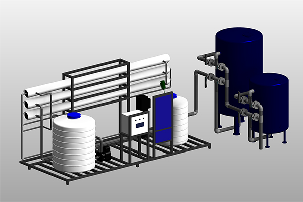 مدلسازی دستگاه آب شیرین کن اسمز معکوس - RO Reverse Osmosis 3D Design