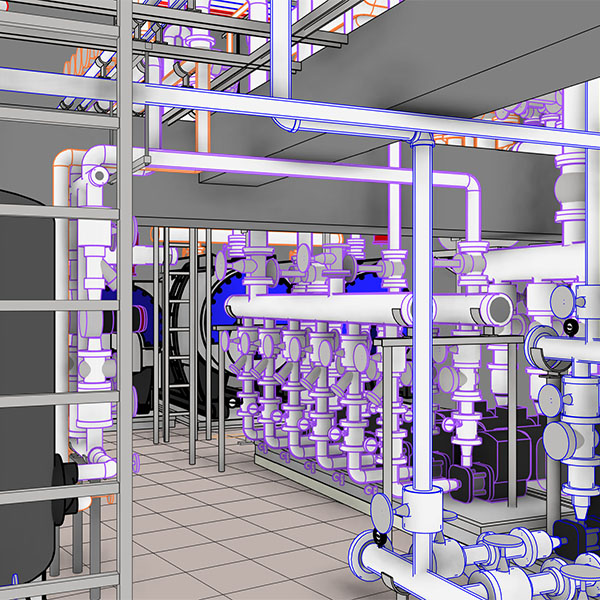 Boiler Room 3D Model - Revit MEP